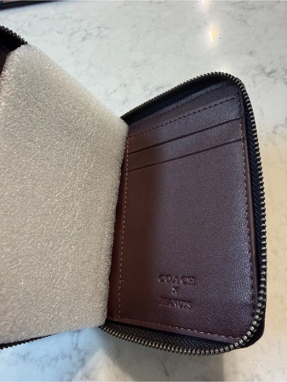 Coach Black Snoopy Holiday Zip Wallet